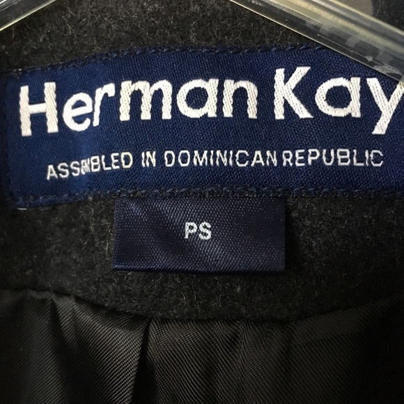 HP🎉{Herman Kay} NWOT Black Vintage Wool Peacoat - Picture 5 of 7