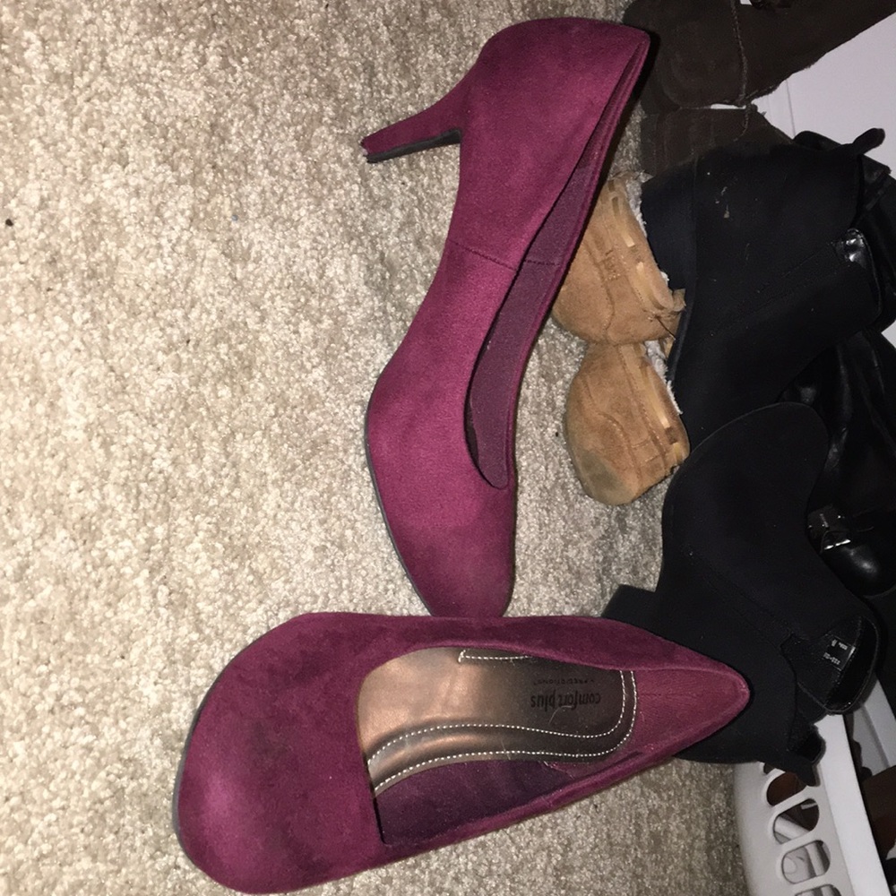 Burgundy high heels