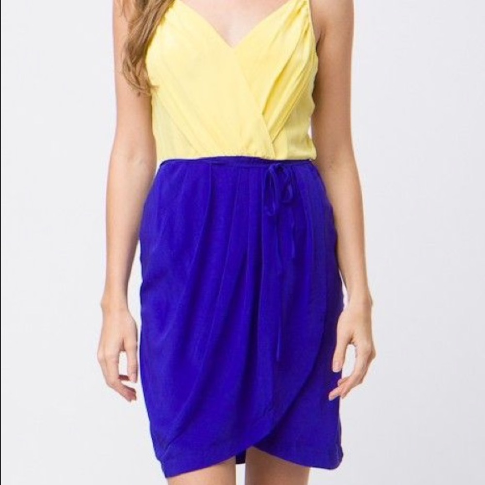 Yumi Kim two-tone wrap silk dress!