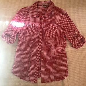 Pink checkerboard blouse