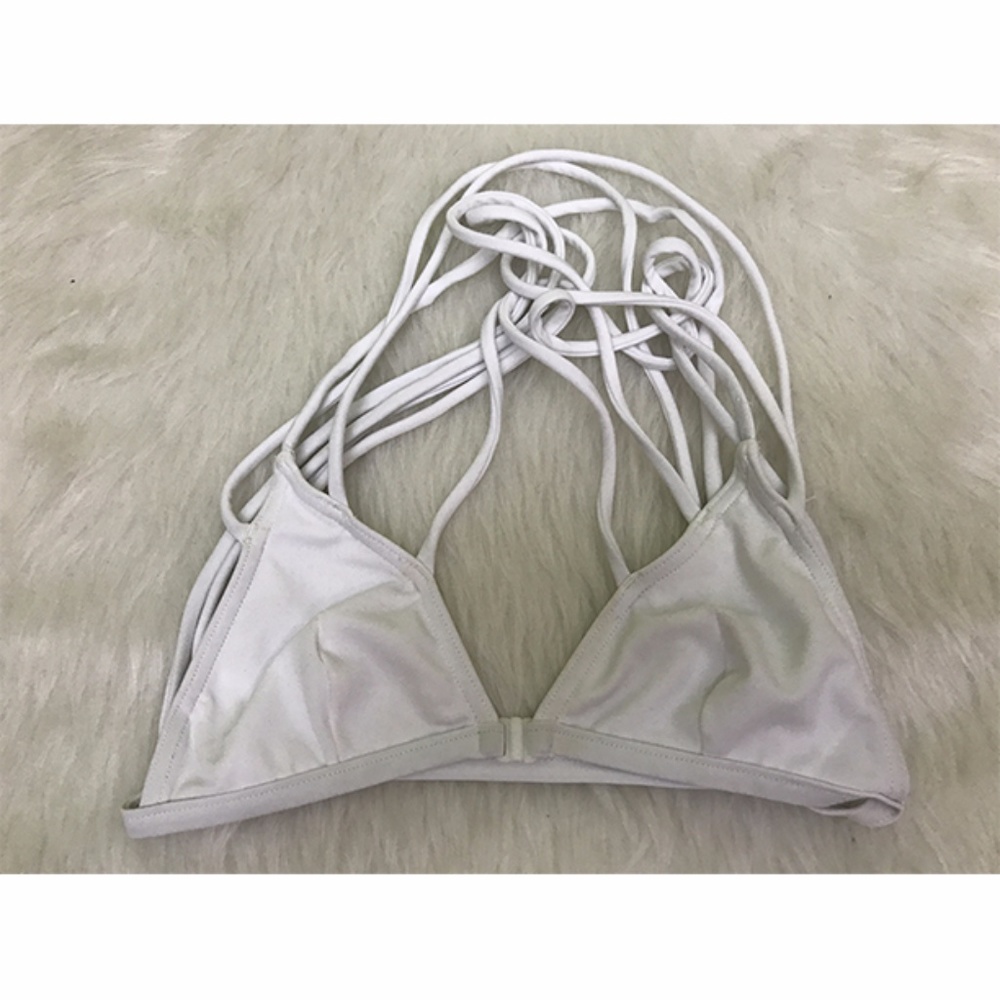 Asos Halter Stringed Triangle White Bikini Top 4