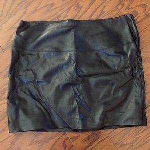 Express Black “pleather” mini skirt