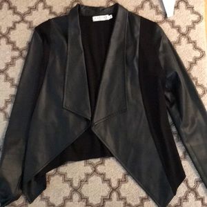 Velvet leather blazer