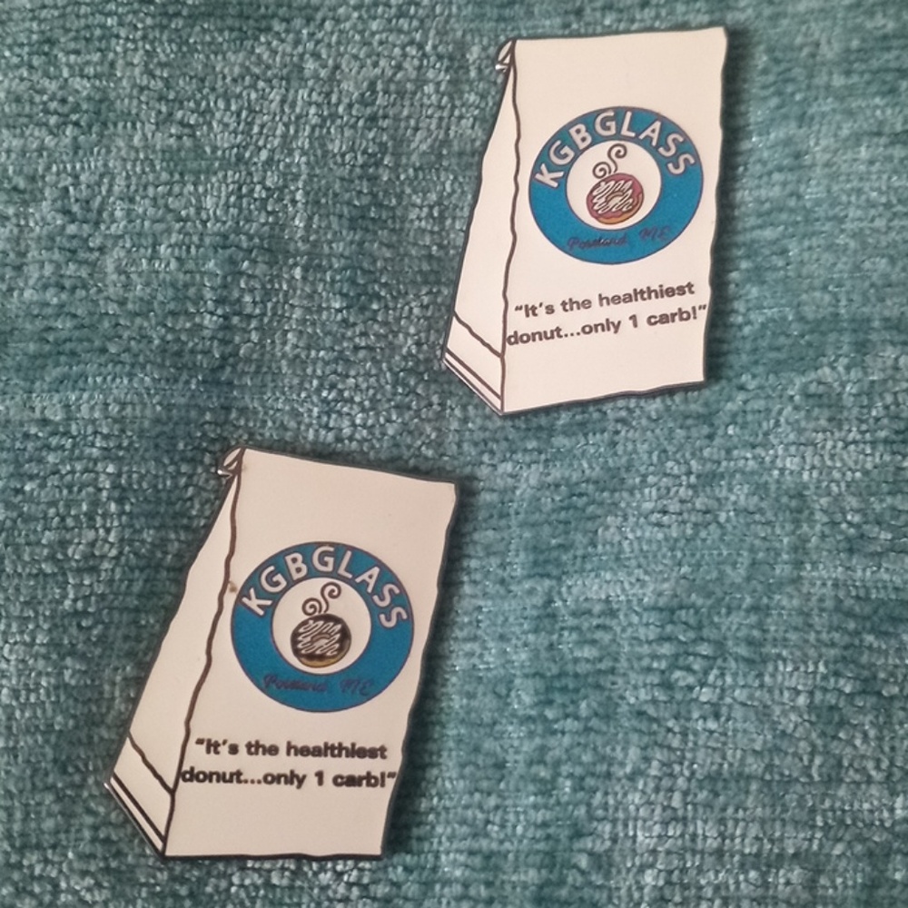 KGB Glass Doughnut Bags Hat Pins