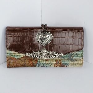 Wallet Brown Texas Leather Horse Pattern nwot