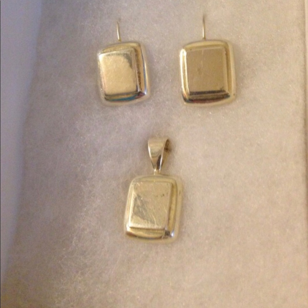 Sterling Silver earrings and pendant