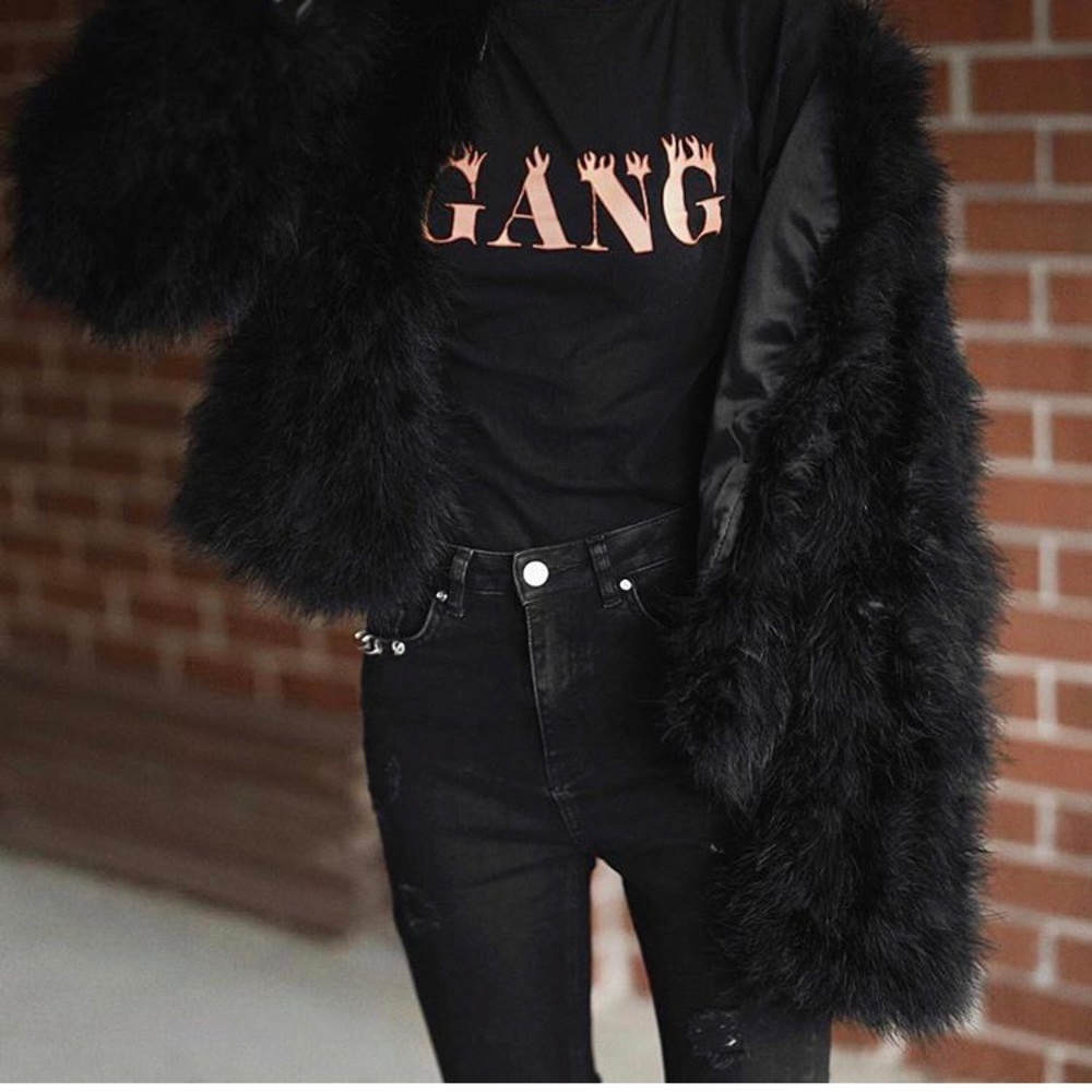 Bcbg Maxazaria Margaret Black Fur Feather Coat