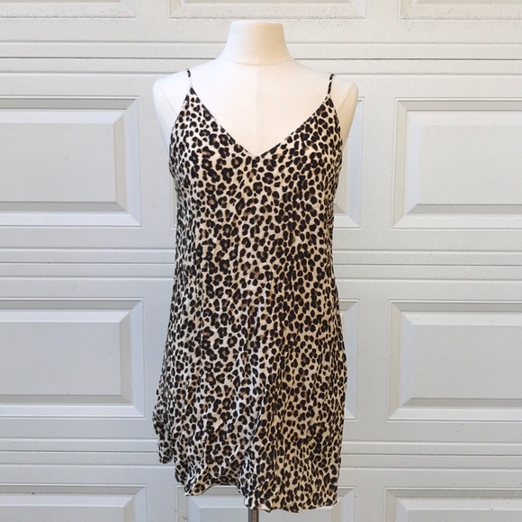 leopard print slip dress mini