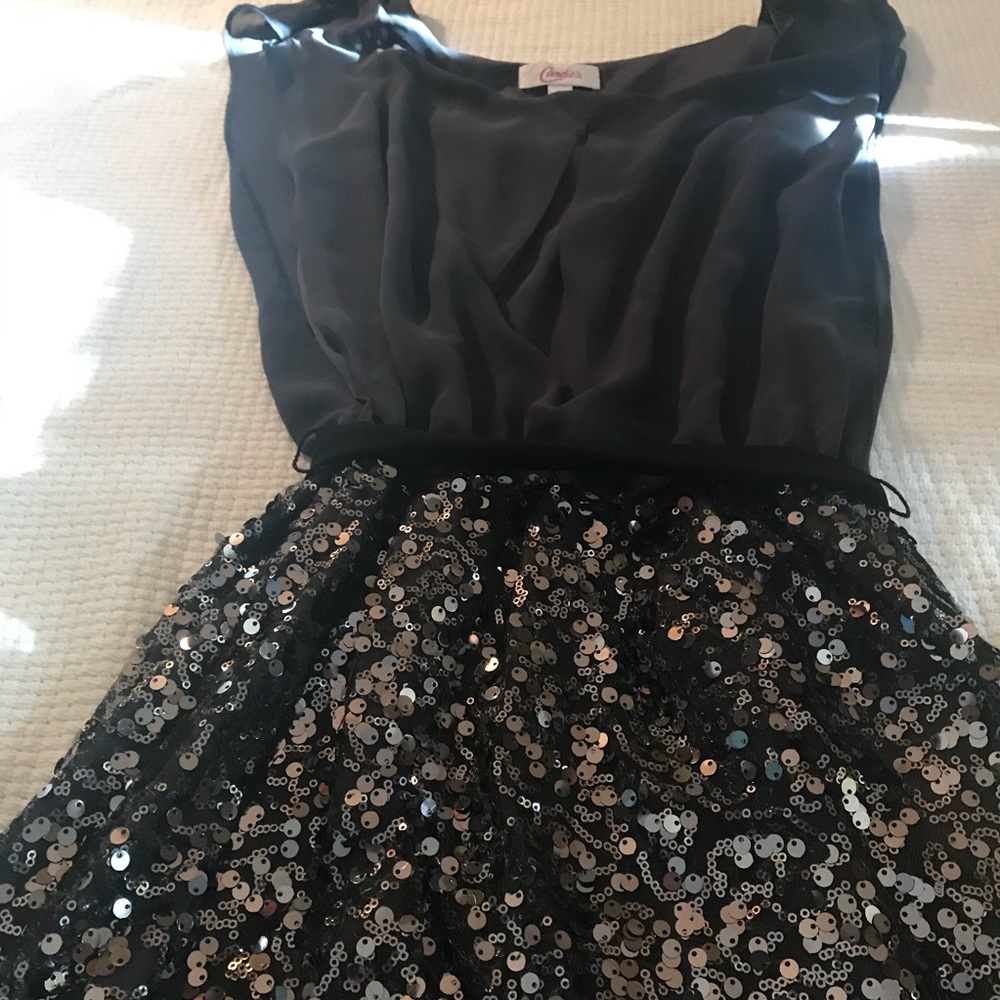 Gray sequin party dress