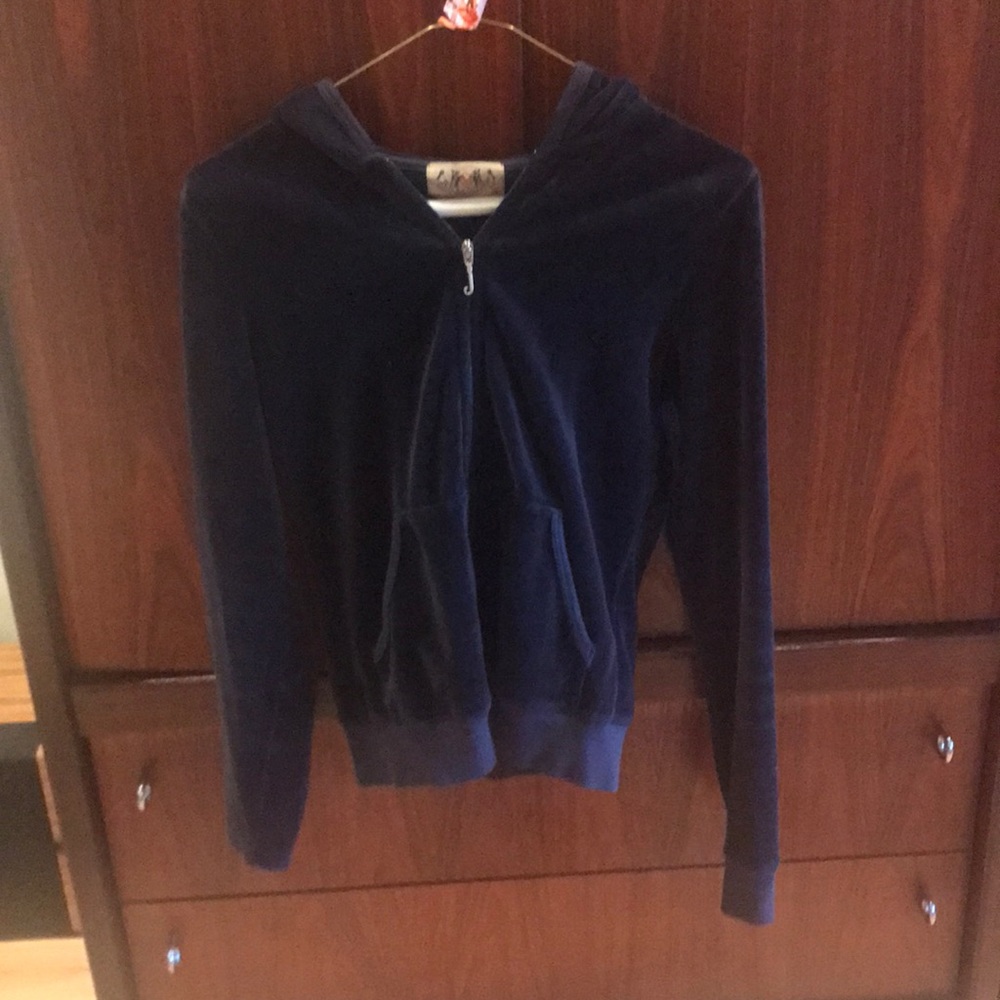Juicy Couture Navy Velvet zip up