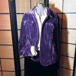 Purple crushed velvet size L jean jacket
