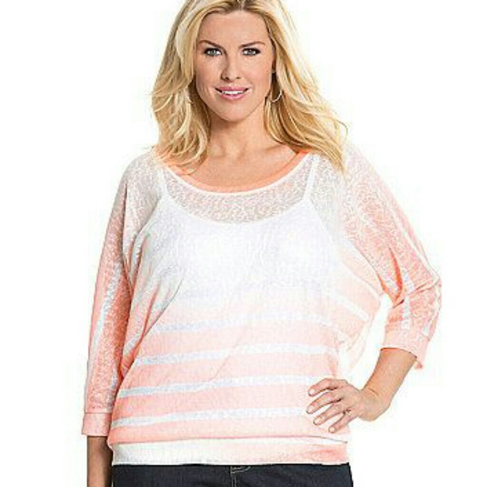 Lane Bryant Stripe Ombre Wedge Top