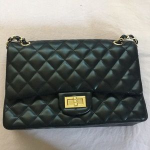 Shoulder bag, chain bag, Chanel style, black