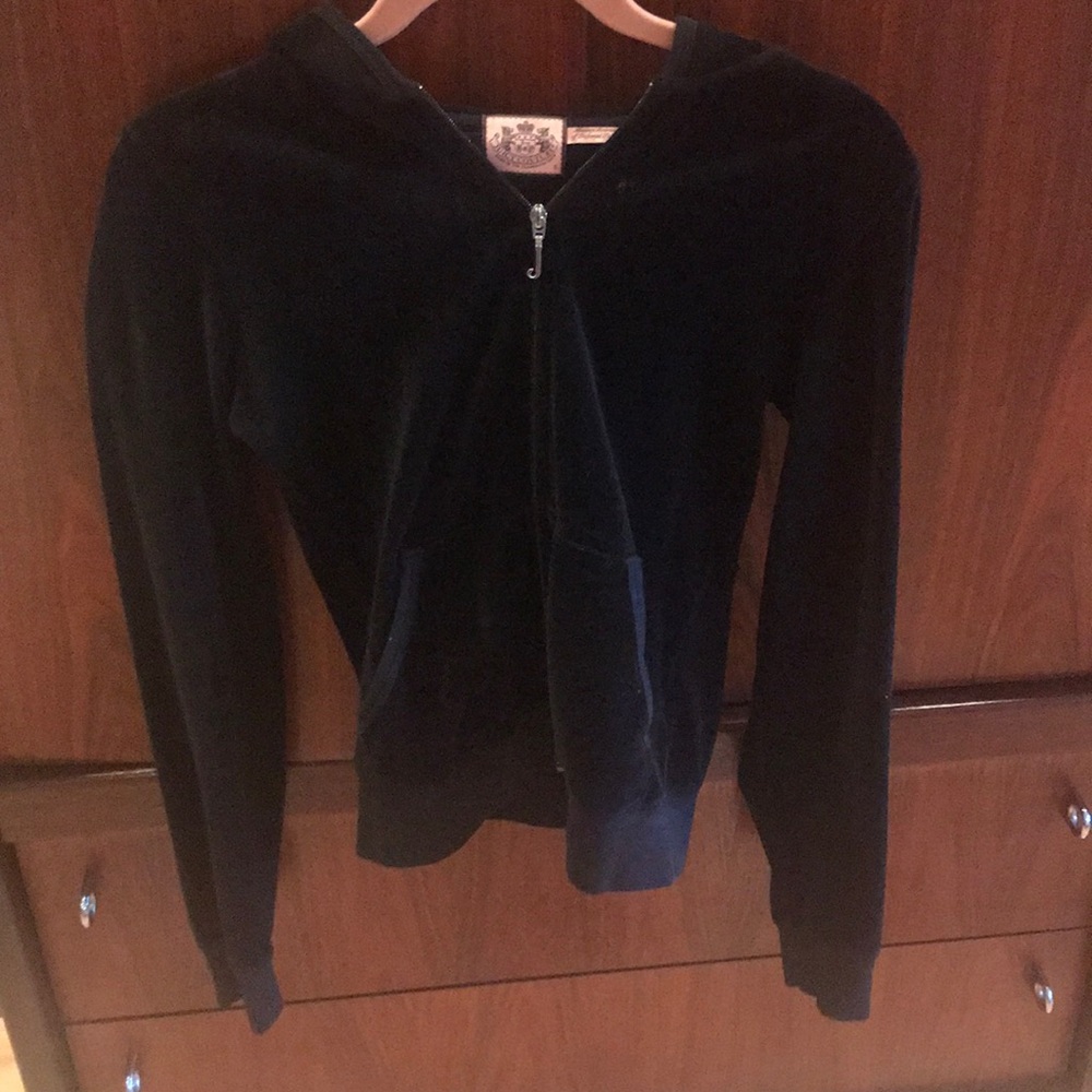 Black juicy couture velvet zip up
