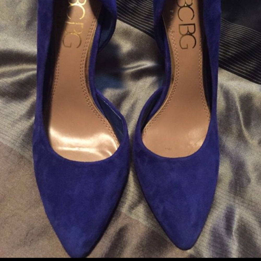 BCBG Blue Suede Pumps