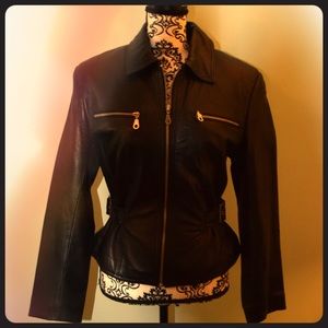 Black leather jacket