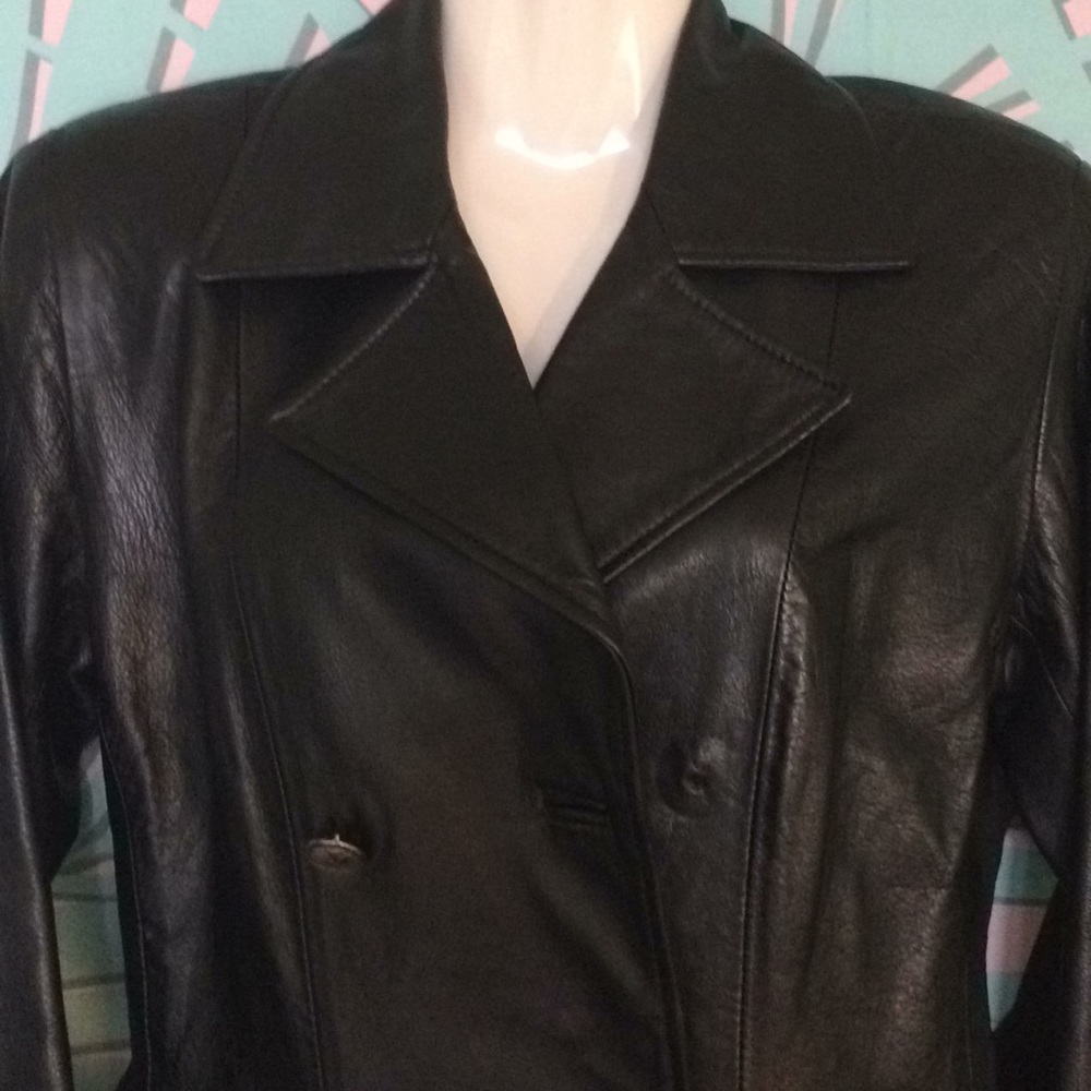 sale 🎉 LNR genleather black jacket guc szXS - Picture 2 of 8
