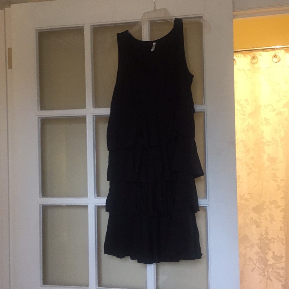 Black ruffle dress