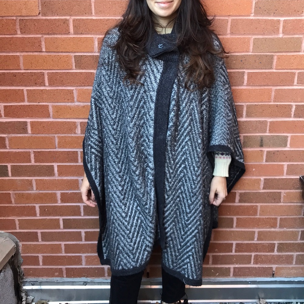 Grey knitted cape from The Outnet