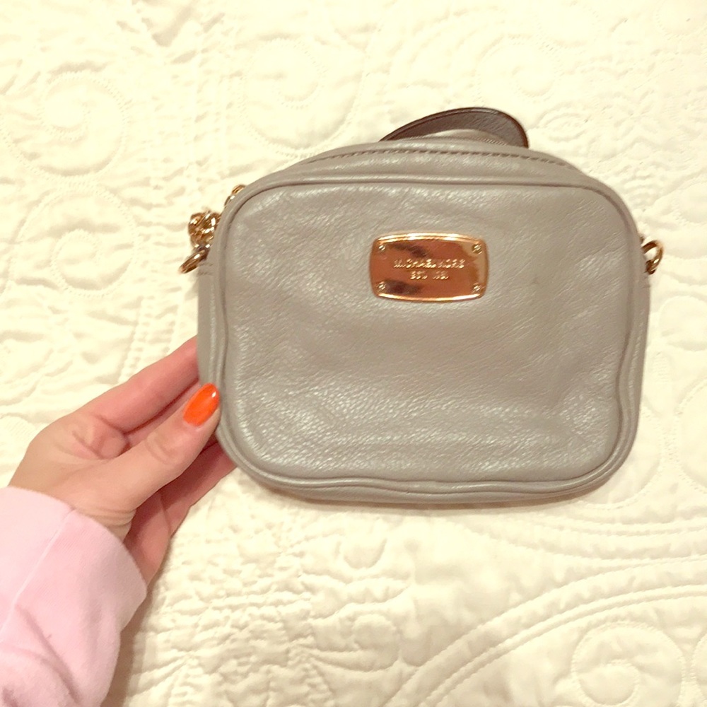 Michael Kors Grey Crossbody bag with rose gold