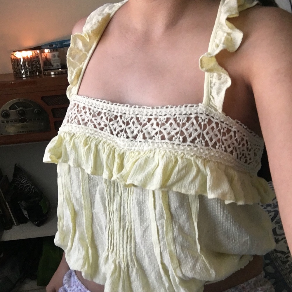 🚫SOLD🚫 Free People Yellow Crop Top