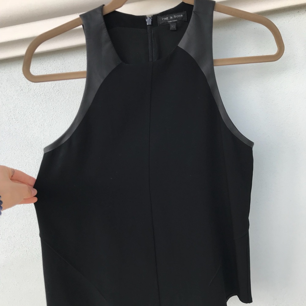 Rag & Bone Black Leather Tank