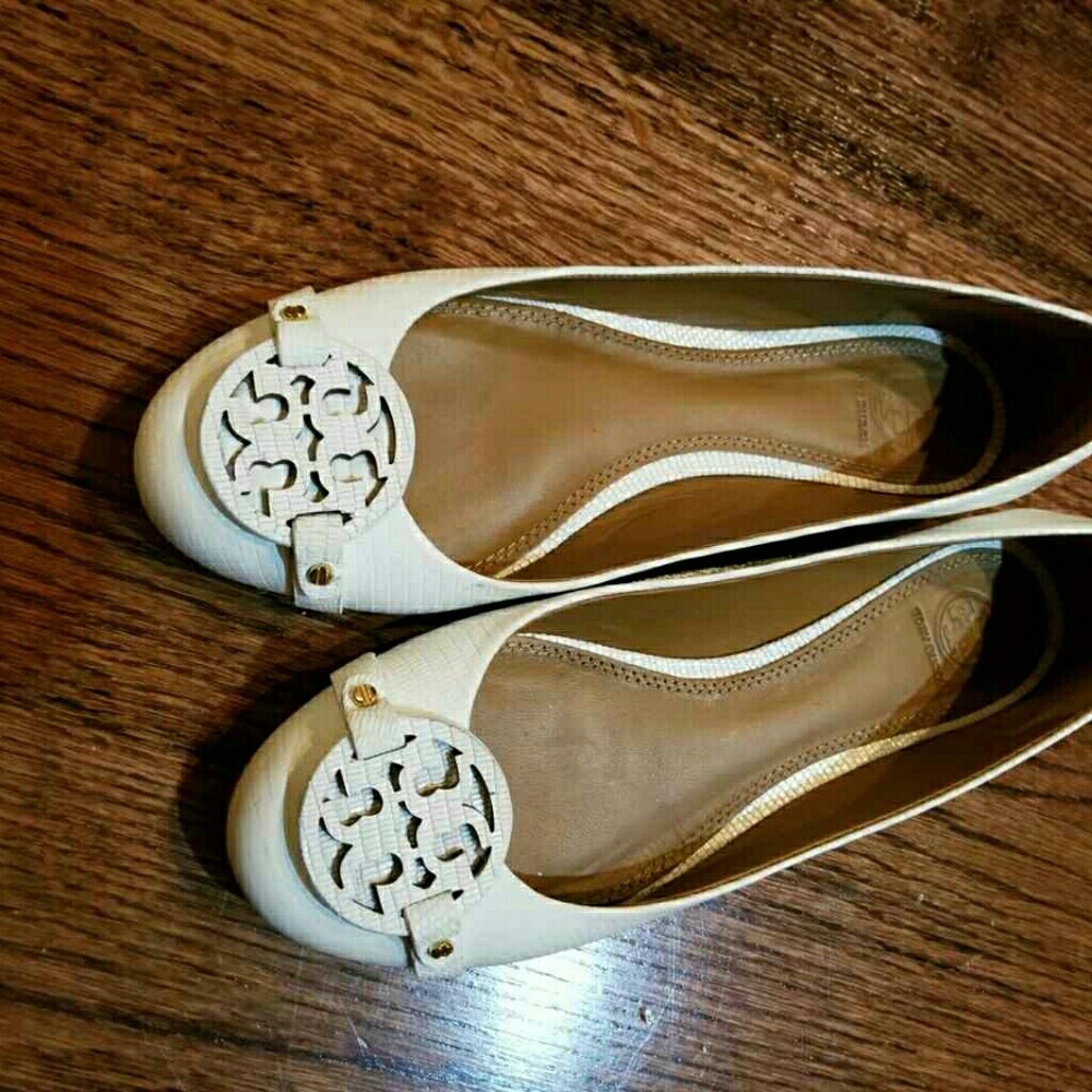 Tory Burch white flats