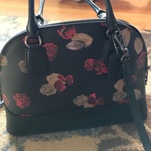 Coach Satchel - Black with roses