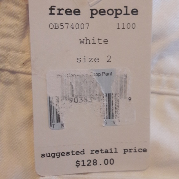 NWT $128 Free People Carpenter Crop Pants - Picture 2 of 4