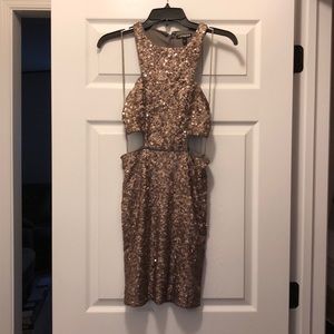 Express sequined open side dress