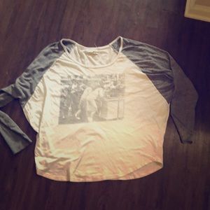 Scooped necked loose fitting cotton longsleeve t