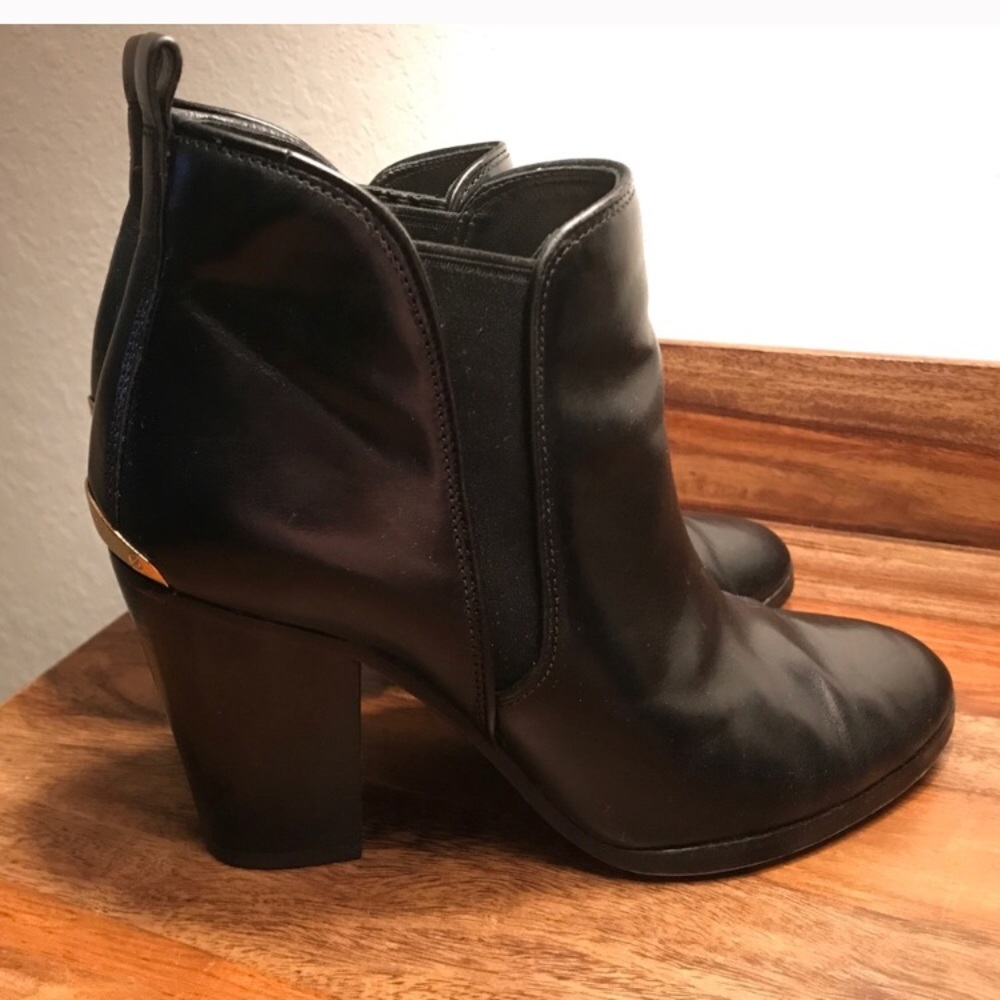 Black leather MK booties