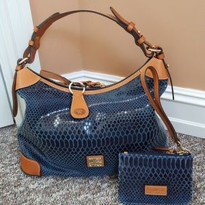 Dooney & Bourke Blue Leather Satchel w/ coin purse