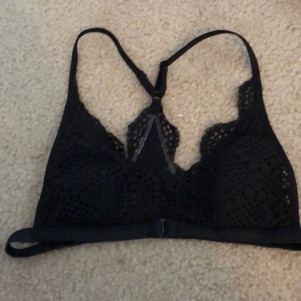 Black lace bralette. Lightly lined.