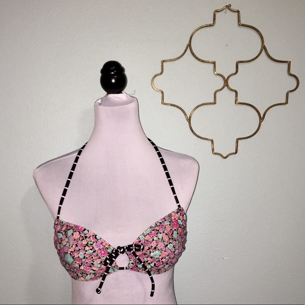 Roxy floral triangle string bikini top