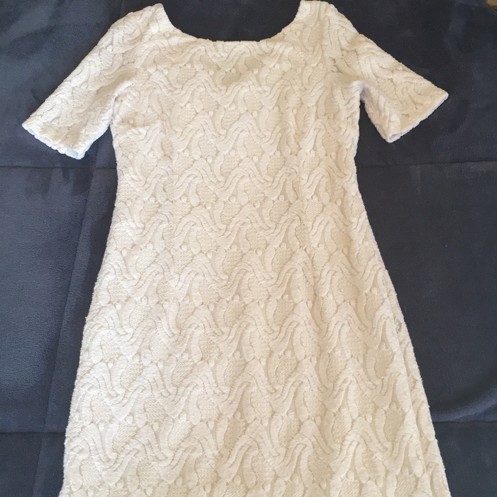 Winter white sweater dress with soft liner