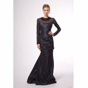 Teri Jon Navy with black Embellished Illusion 6