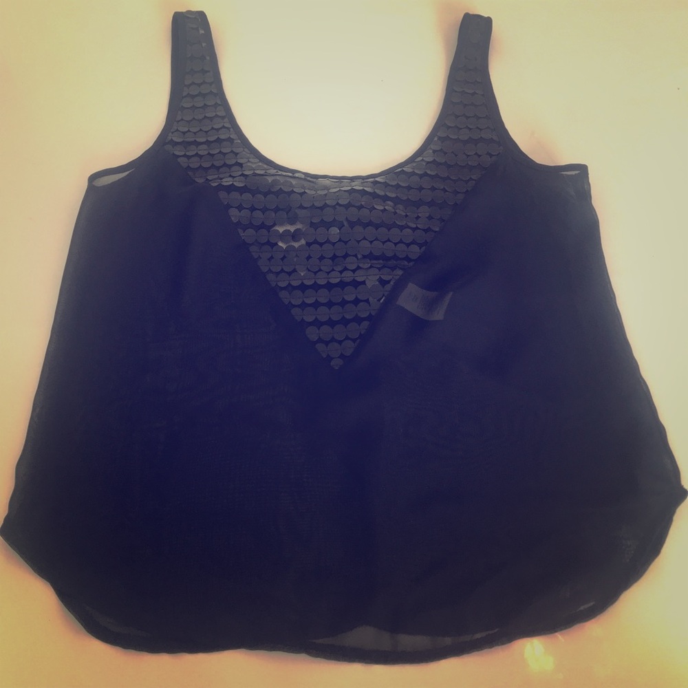 Love Squared sheer black tank size M