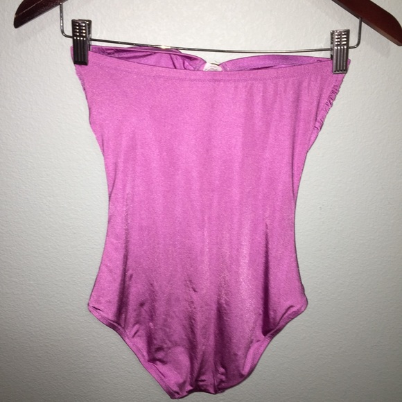 J. Crew lilac strapless one piece swimsuit - Picture 4 of 5