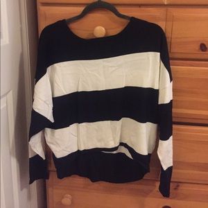 Black and white striped sweater top.