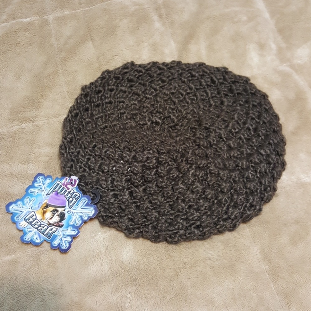 Brown round knit hat
