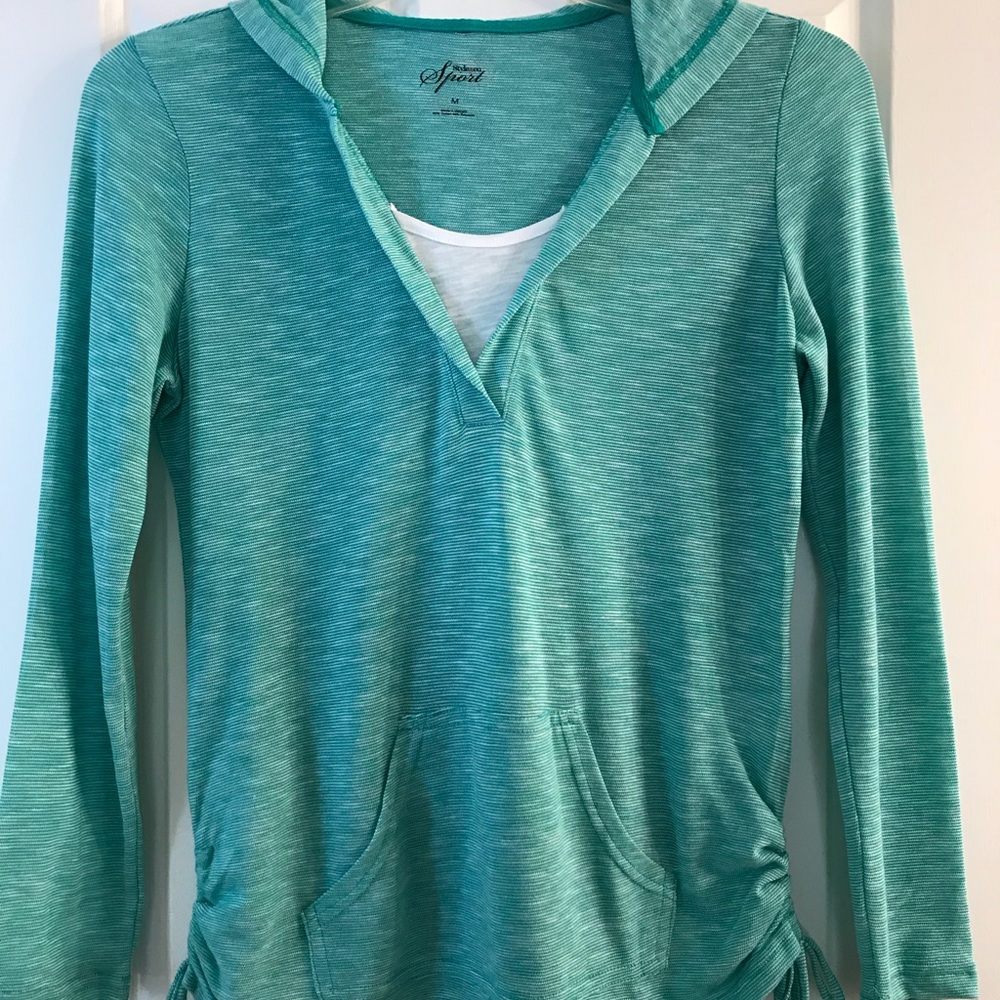 Style and Co Sport Hooded 3/4 Sleeve Shirt
