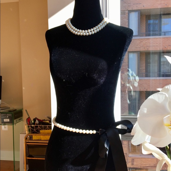 Stunning White Pearls and Ribbon Belt from Europe!