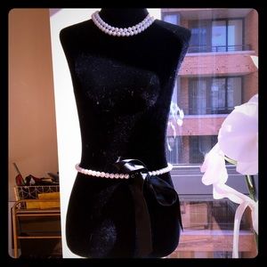Stunning White Pearls and Ribbon Belt from Europe!