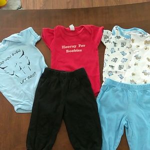 "Hooray for boobies" onesie outfits! Boy 3-6 month