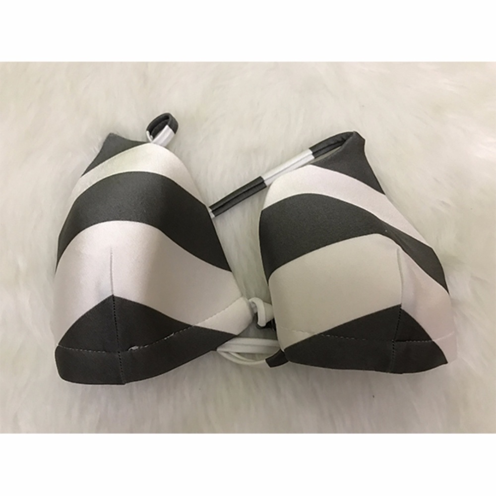 Asos White Black Stripe Triangle Bikini Top 10