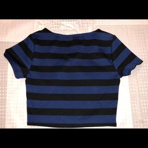 Blue and black crop top