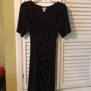 Maternity black wrap dress