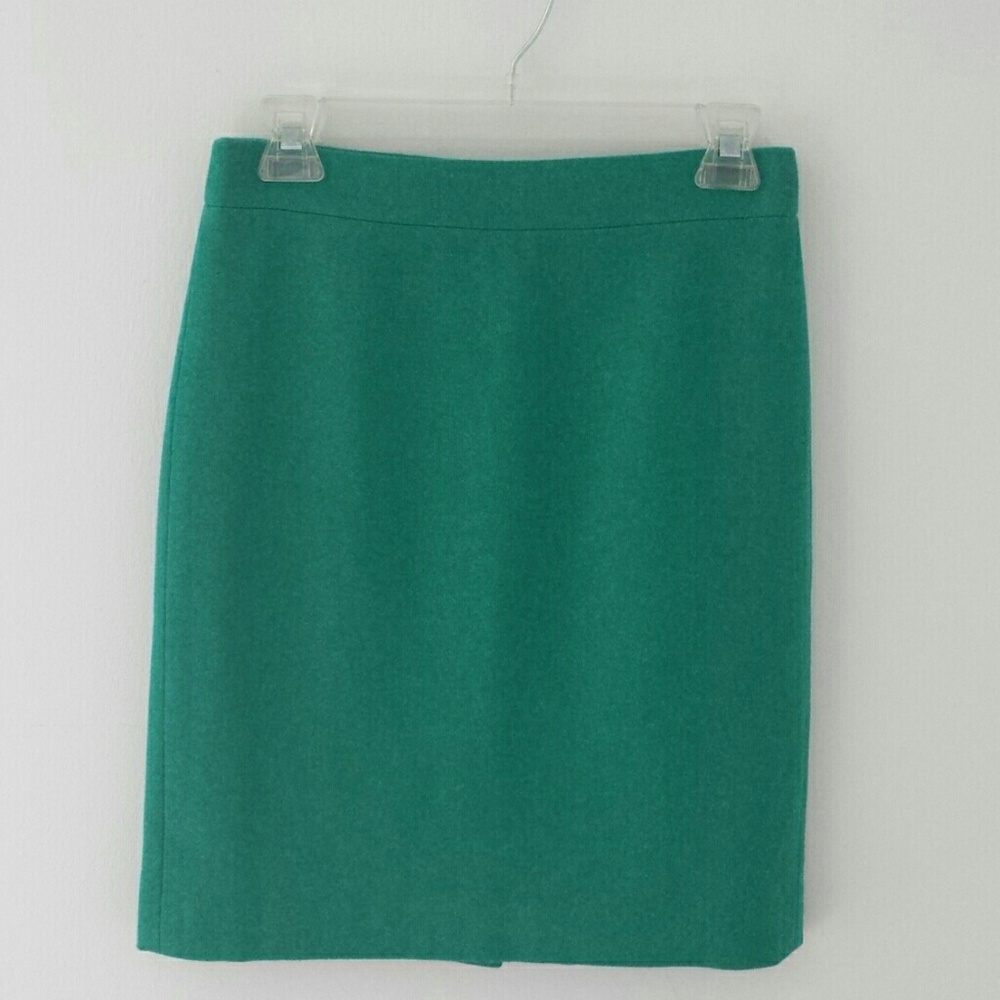 J.Crew The Pencil Skirt - Green - Wool blend - 0