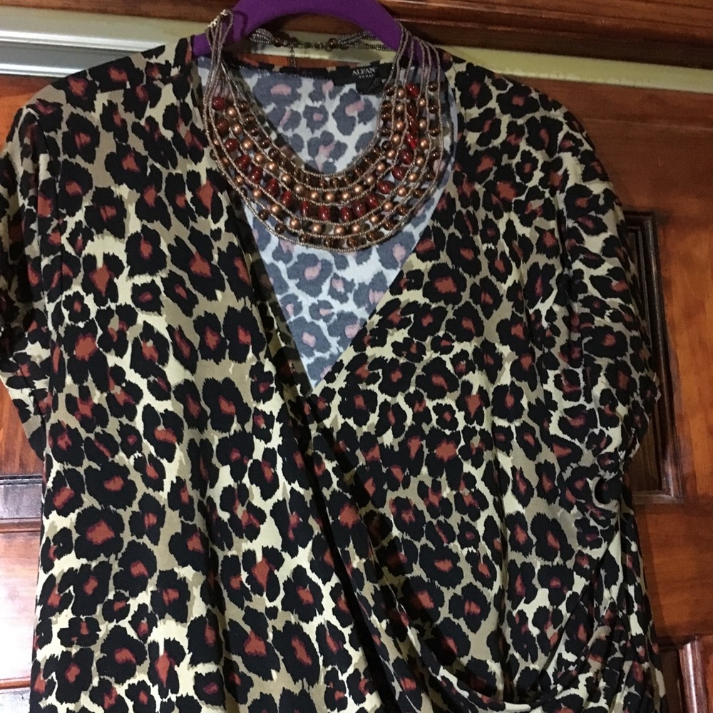 Alfani Woman Leopard Faux Wrap Dress
